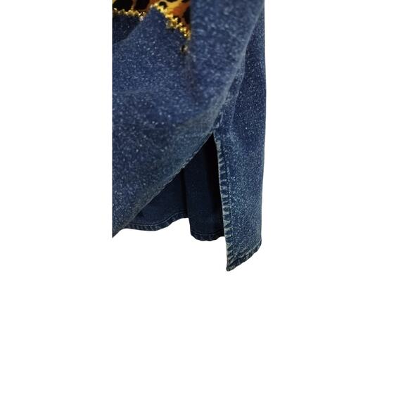 4143)Vtg Pearl River Button Up Short Sleeve Anmal print Jewel Denim Top Plus 2X - Picture 3 of 8